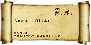 Paunert Alida névjegykártya